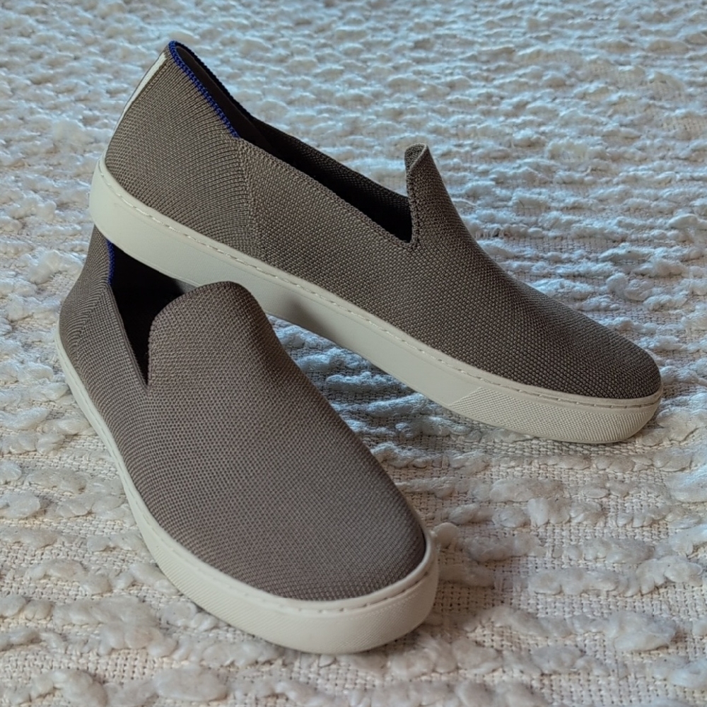 Slip-On Knit Sneakers in Taupe - Women